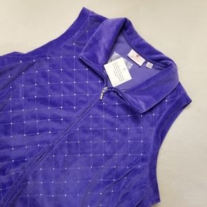 NWT Quacker Factory Purple Bedazzled Vest 3x